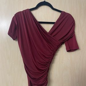 Express body contour maroon bodysuit size medium